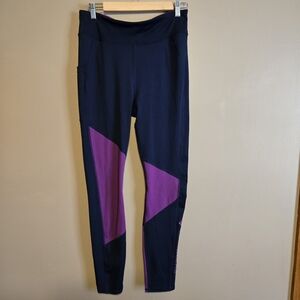 Columbia Black and Purple Colorblock Leggings